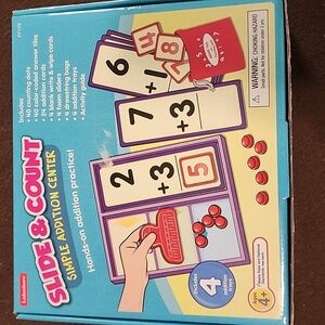 Lakeshore simple addition. 39/40 color coded answer tiles (green). 26/40 dots.